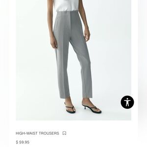 Zara High Waisted Grey Trousers